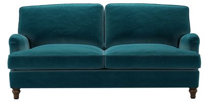 Bluebell 3 Seat Sofa Bed in Deep Turquoise Cotton Matt Velvet - sofa.com