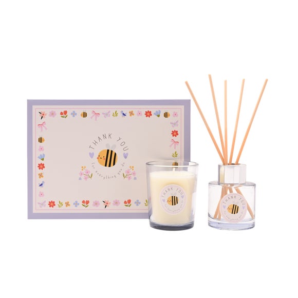 Love Life Thank You Lychee & Raspberry Mini Candle & Diffuser Set
