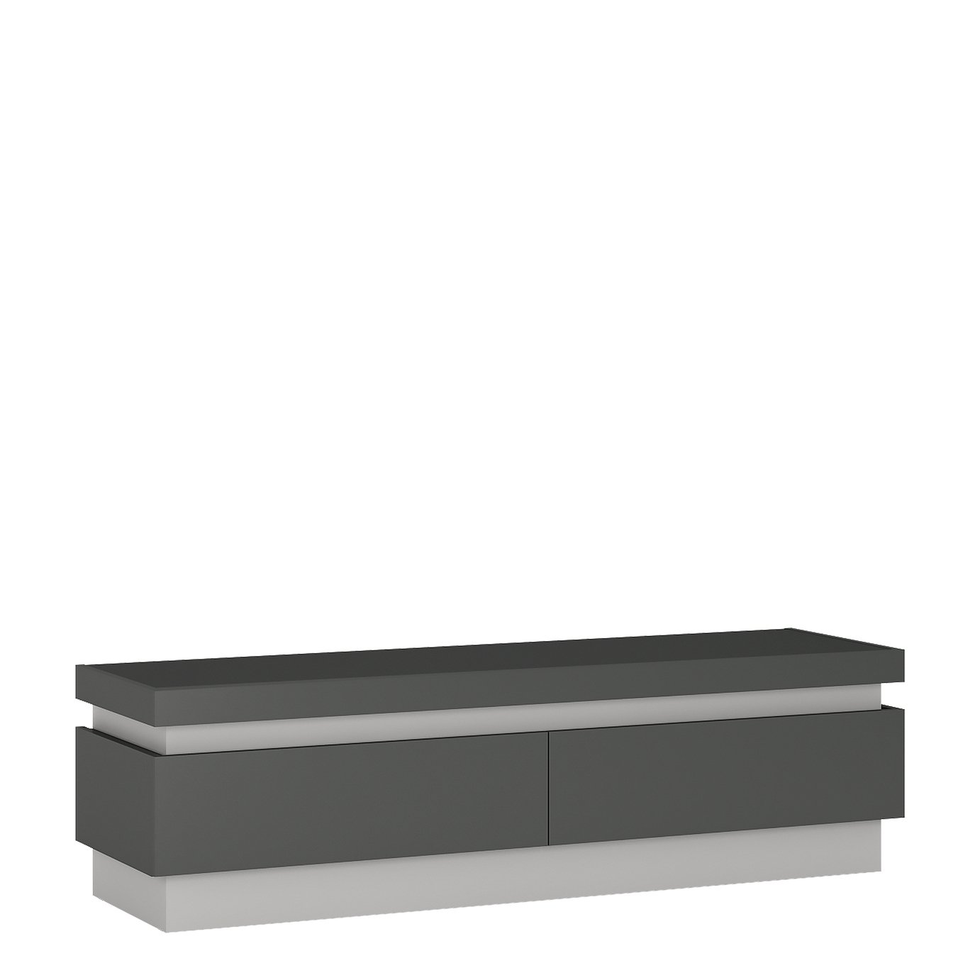 Zayden 2 Drawer LED TV Unit - Grey Gloss