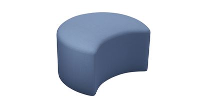 Luna Half Moon Footstool in Oxford Blue Brushed Linen Cotton - sofa.com