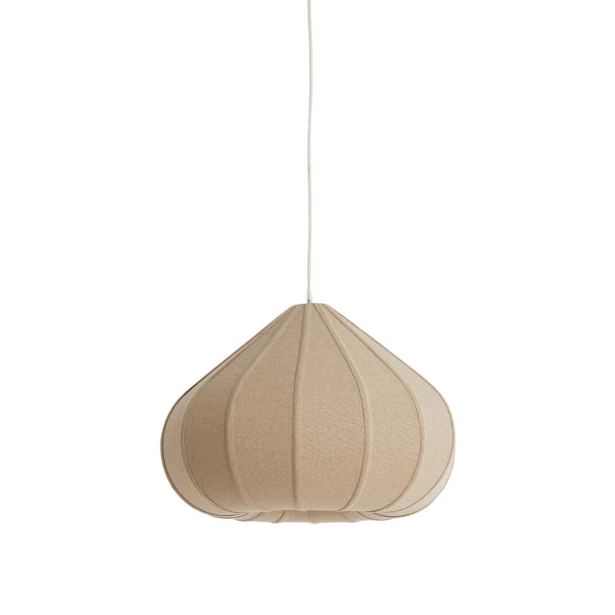 Large Natural Curved Linen Pendant Light, Neutral Fabric | Barker & Stonehouse