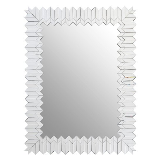 Mekbuda Rectangular Wall Mirror In Silver Wooden Frame