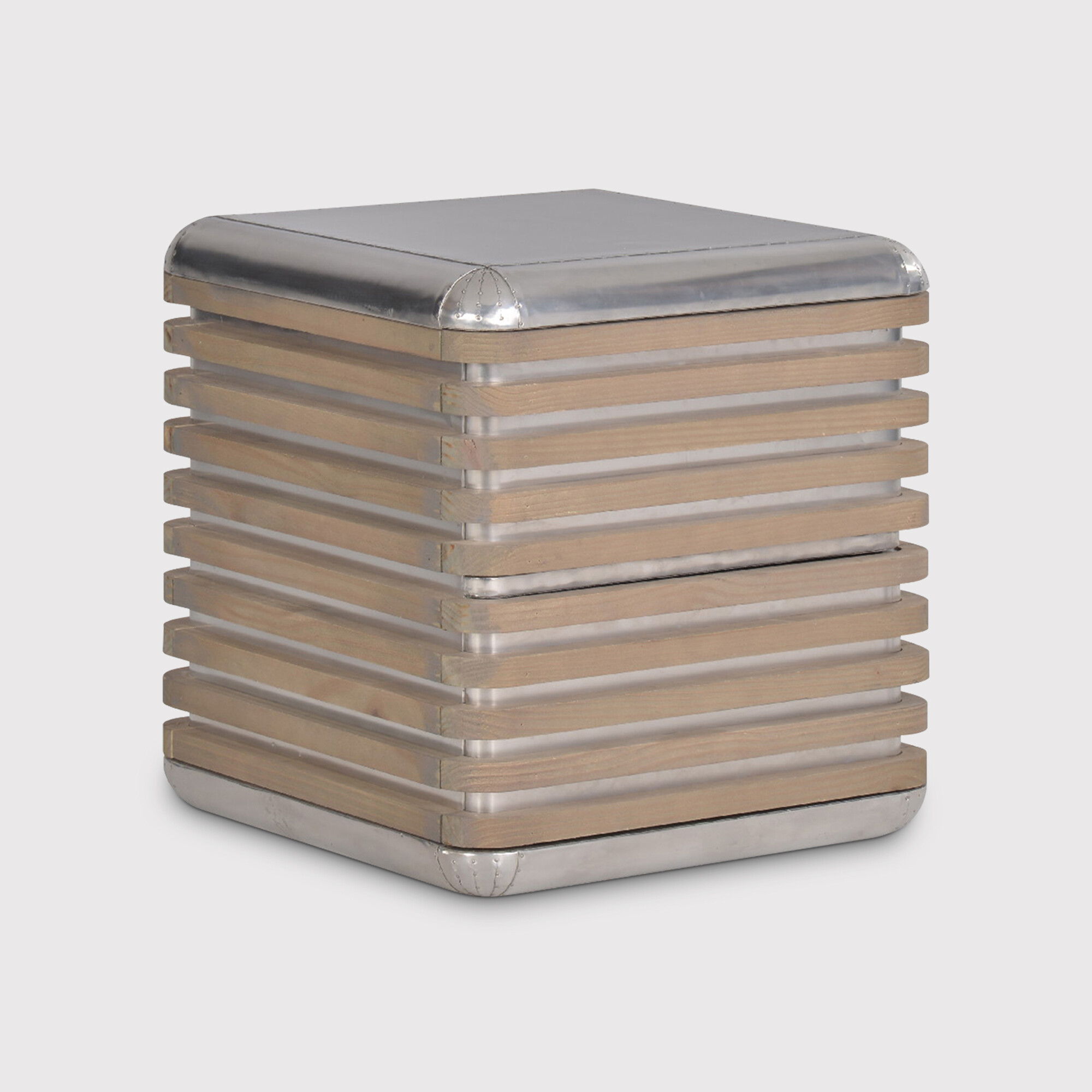 Timothy Oulton Castaway Side Table, Silver Metal | Barker & Stonehouse