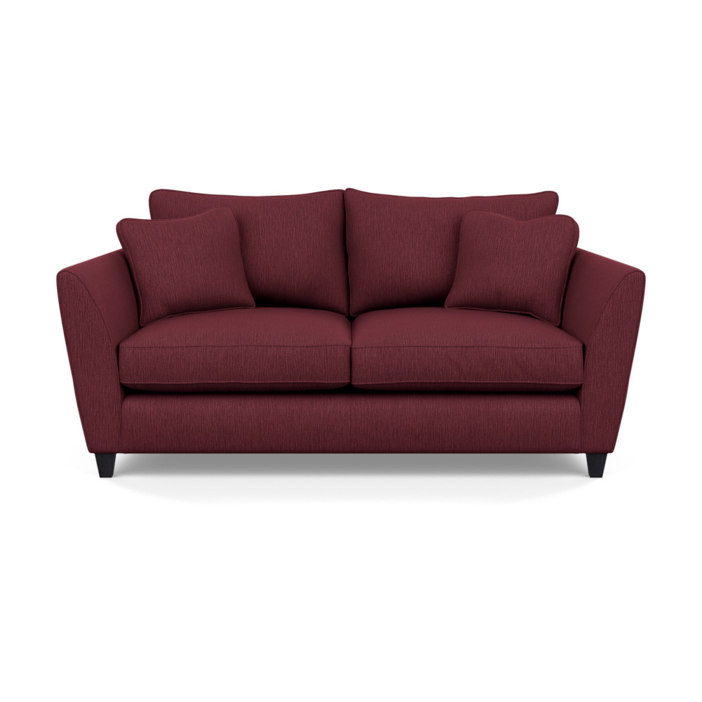 Heal's Torino 3 Seater Sofa Smart Linen Maroon Black Feet