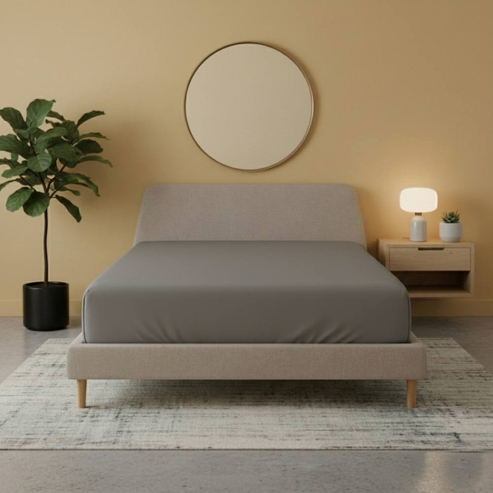 Snug City Flannelette Fitted Sheet Soft Brushed Cotton Bedding Warmth Comfort in Grey