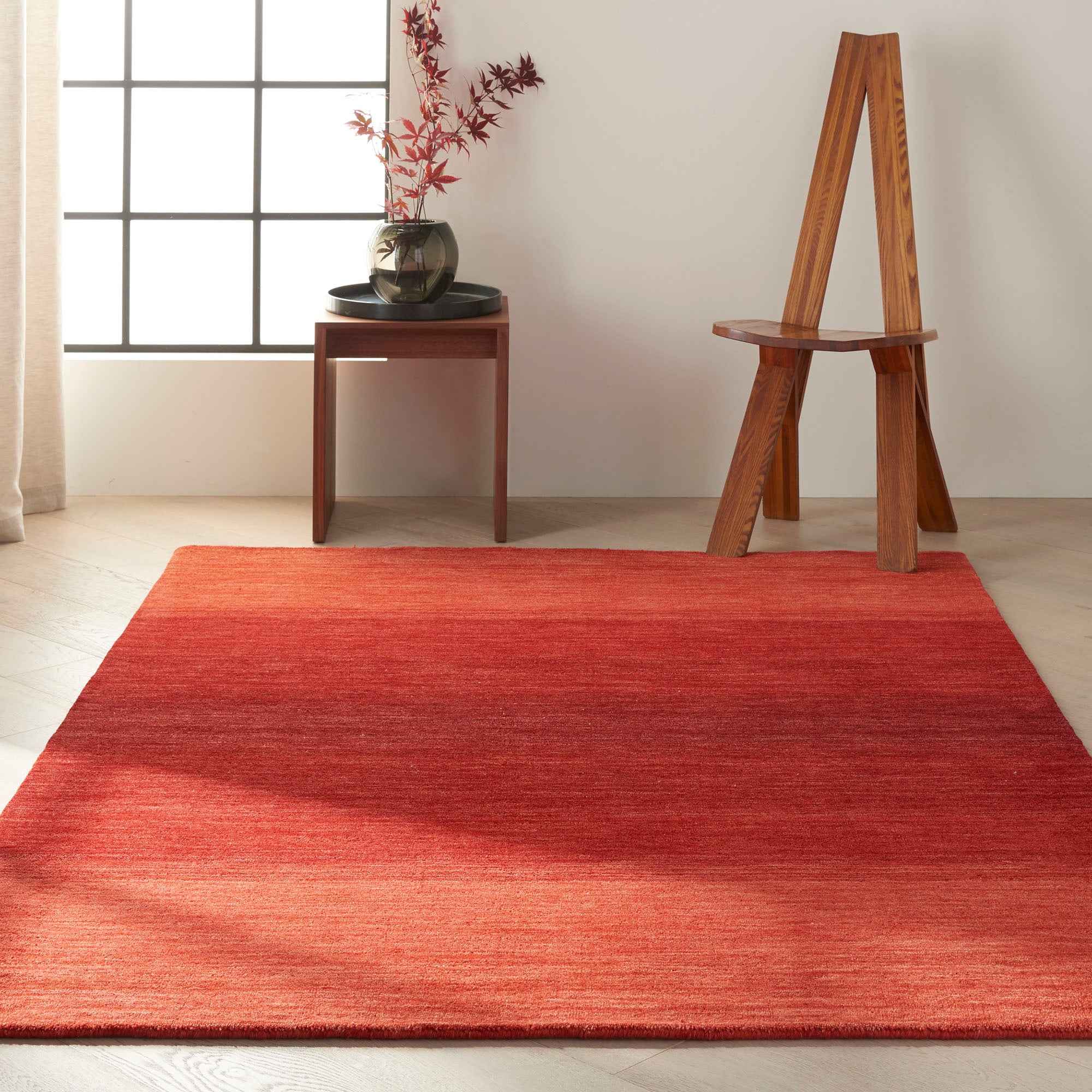 Calvin Klein Linear Glow Rug Red
