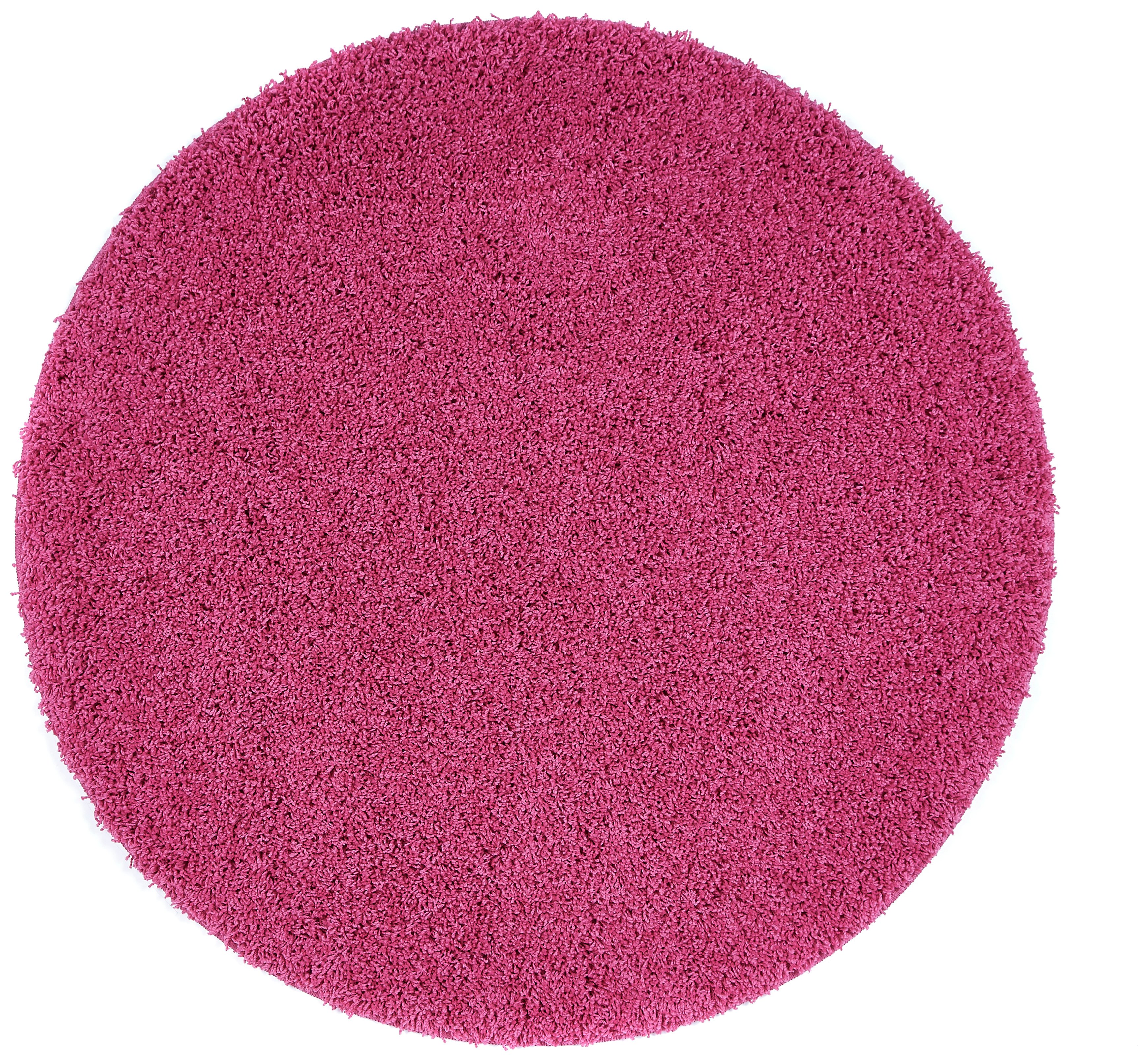 Buddy Plain Circle Cut Pile Rug - 100x100cm - Pink.