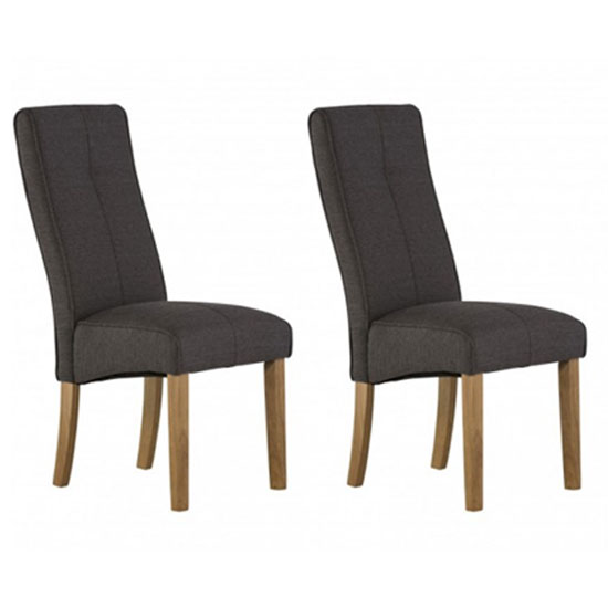 Denver Dark Grey Fabric Dining Chair In A Pair