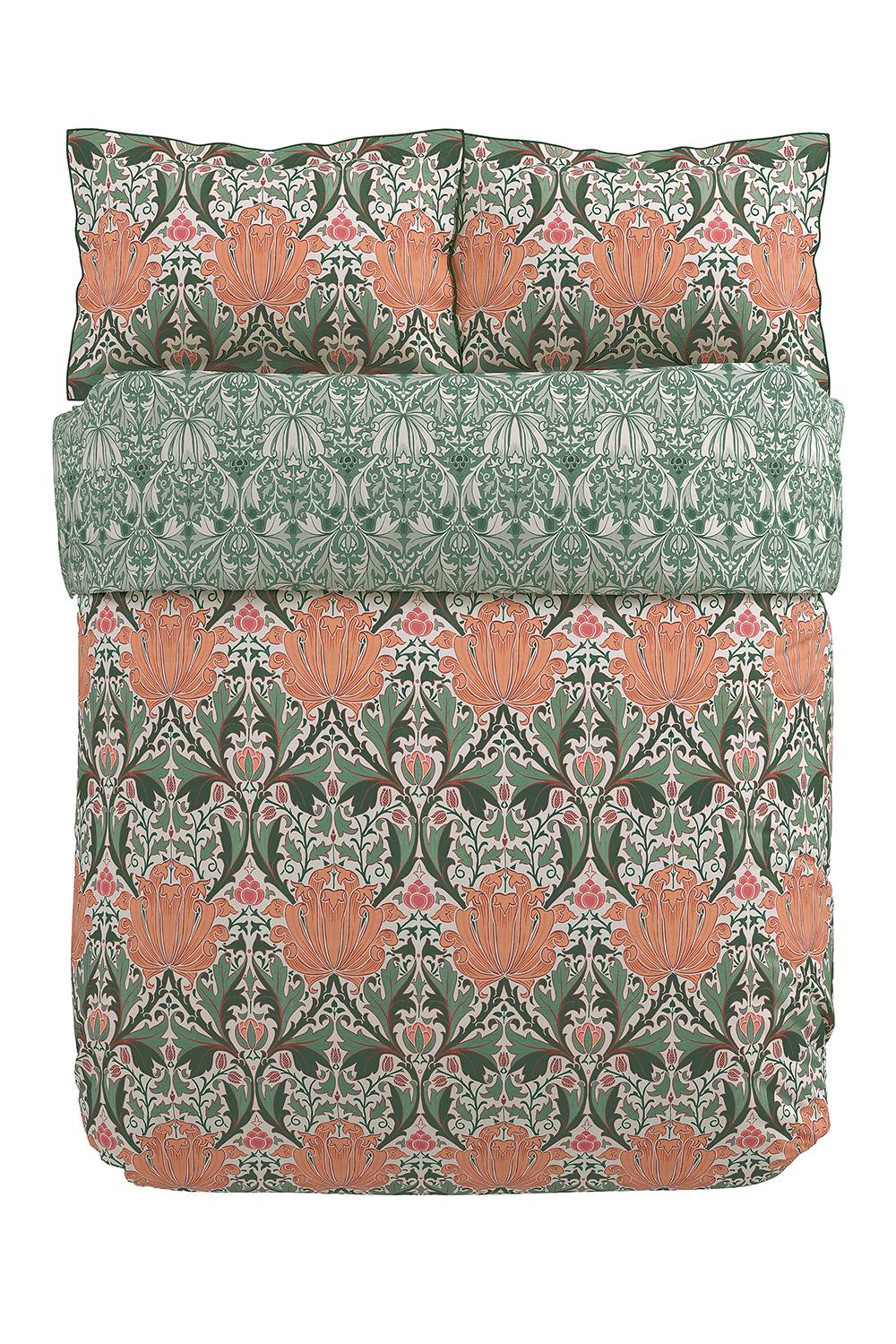 Morris & Co 'Helena' Cotton Duvet Cover Set in Teal 3
