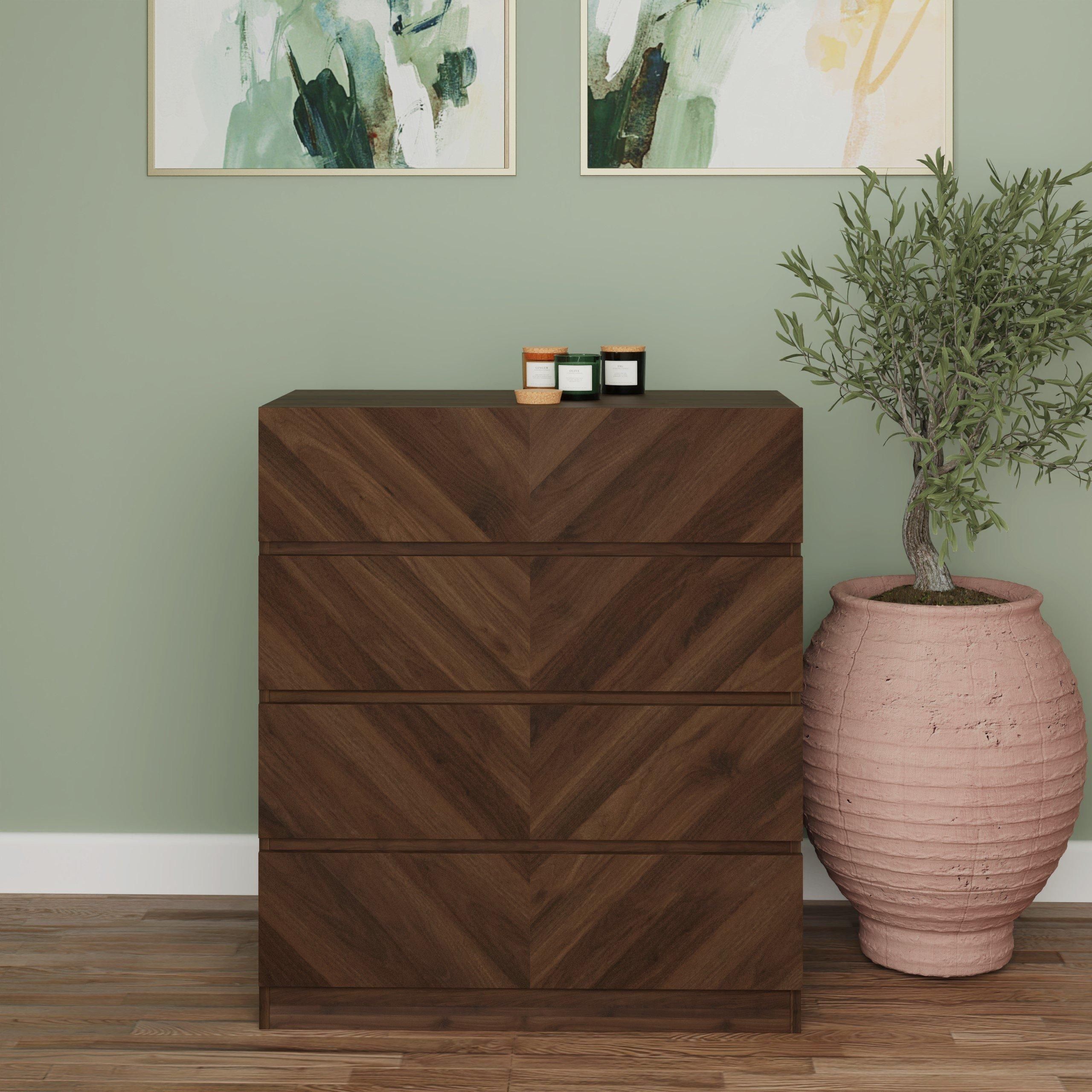 GFW Catania 4 Drawer Chest in Walnut