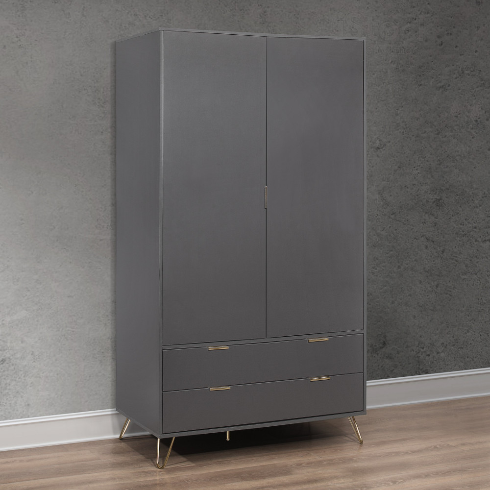 Arlo Charcoal Wooden Combination Wardrobe