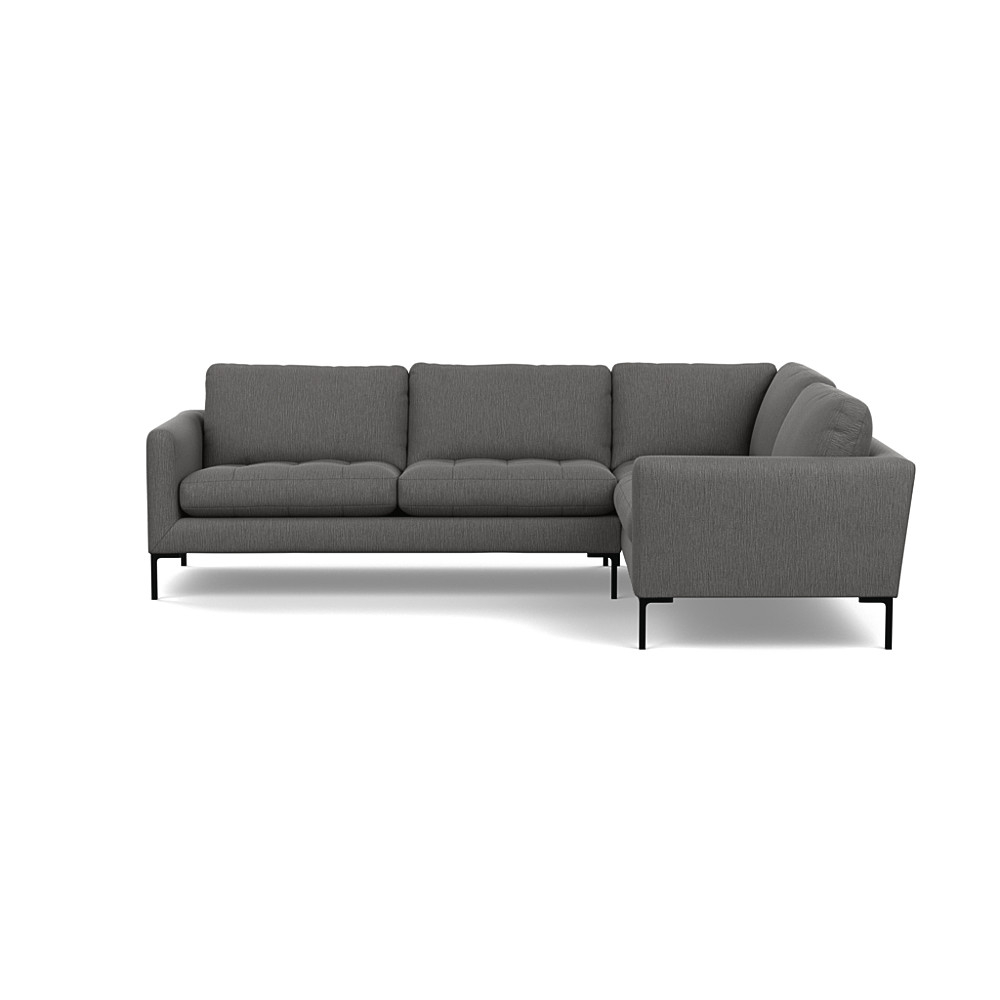 Heal's Eton Right Hand Facing Corner Sofa Smart Linen Mix Grey Black Feet