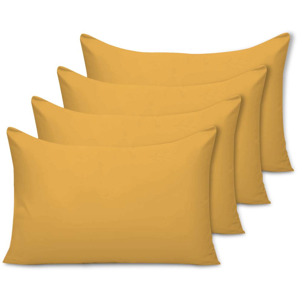 Grace Microfiber Pillow Cases Pack of 4 with Envelope Closure in Gold