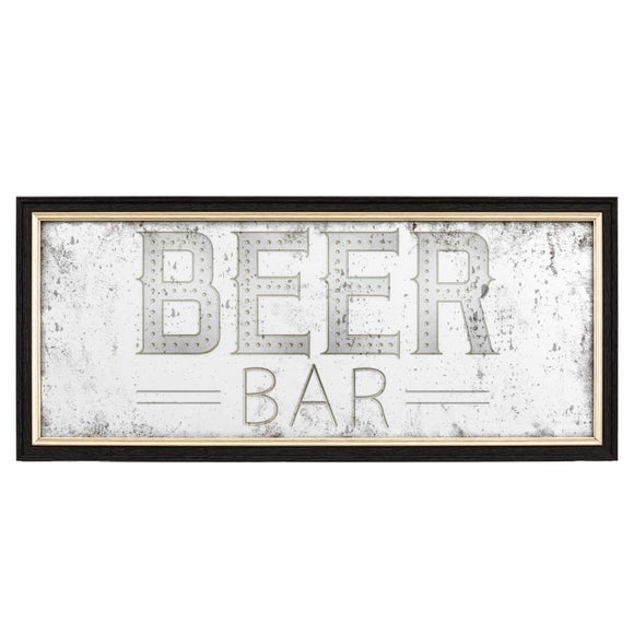 Cedar and Sage Antique Printed Beer Bar Wall Mirror