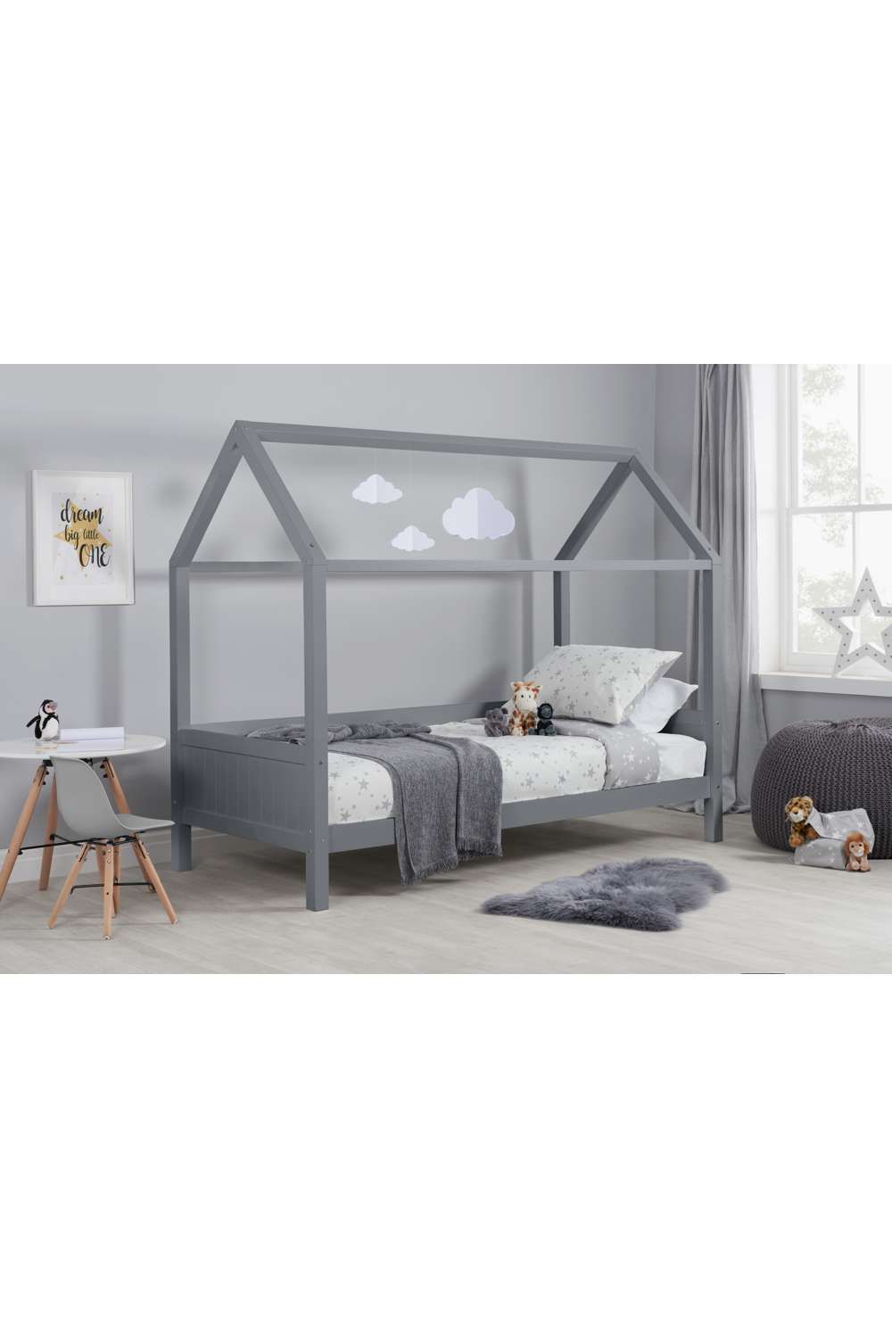 Birlea Home Bed Children's Wooden Bed Frame in Grey
