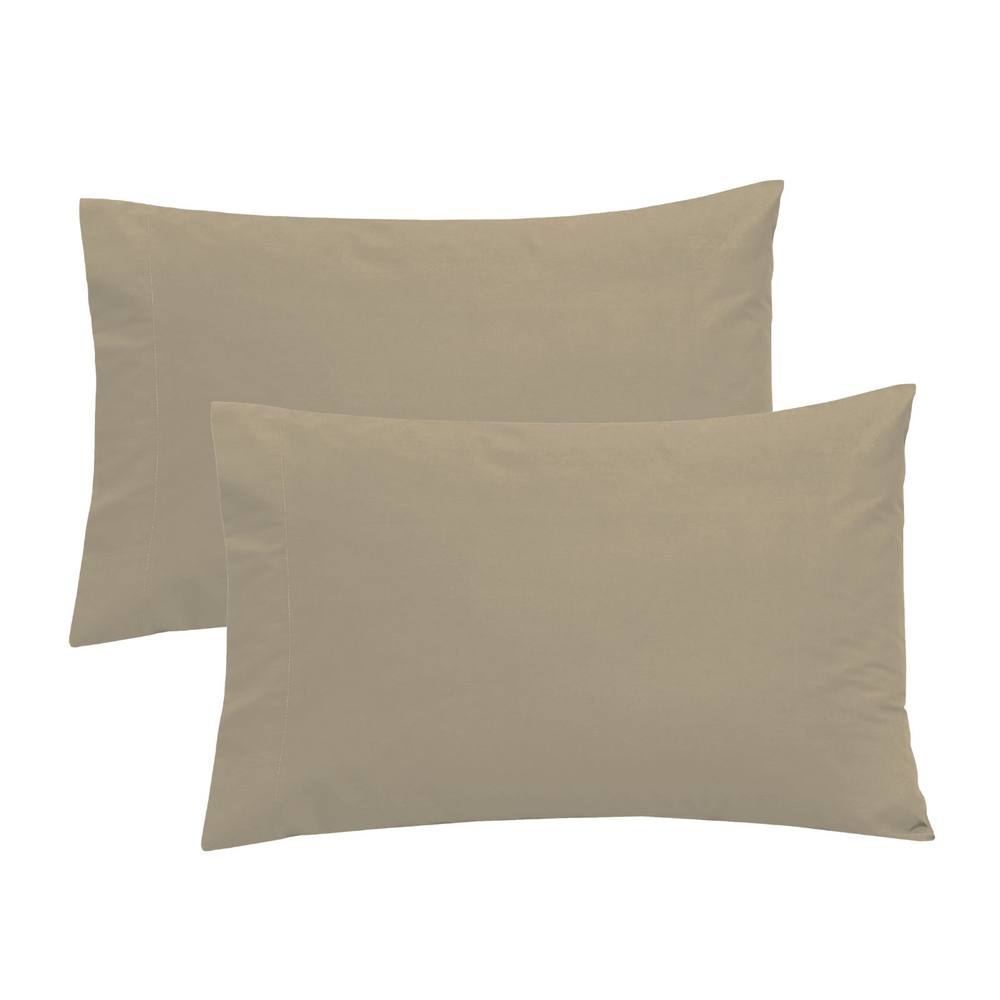 Smart Living Polycotton Housewife Pillowcases Pair 180 Thread Count in Taupe