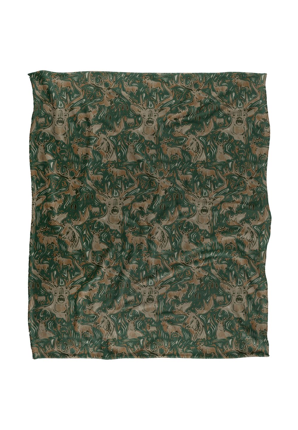 JQ Licensing Jl-Jp Big Game Deer Moose Hunting Pattern 2 Silky Touch Super Soft Throw Blanket 152 X 127 cm in White