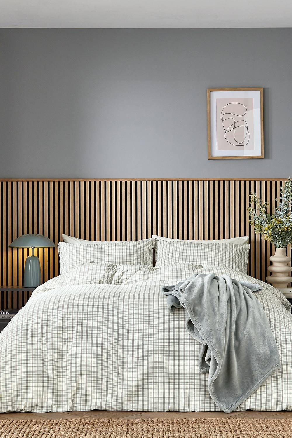 Helena Springfield 'Tranquil Check' Duvet Cover Set in Grey