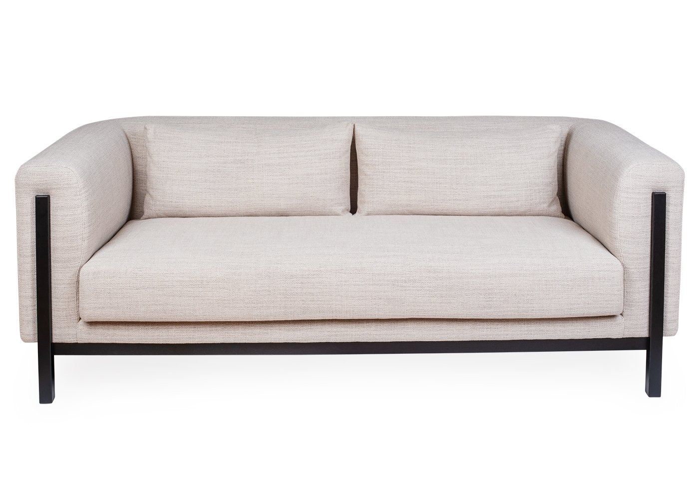 Heal's Massimo 3 Seater Sofa Tundra Texture Stone Black Ash Feet