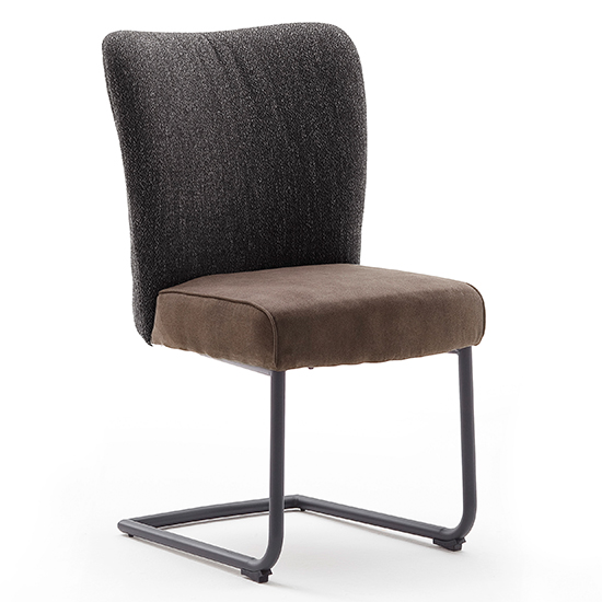 Santiago Cantilever Fabric Dining Chair In Anthracite