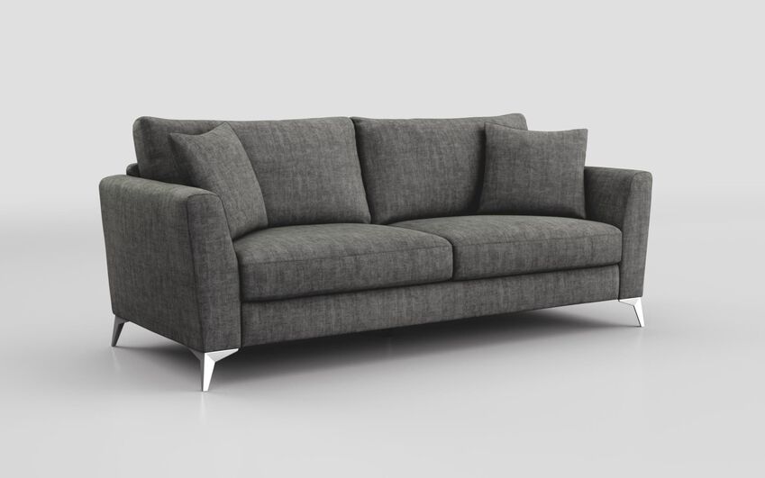 Black Fabric Bosini 3 Seater Sofa