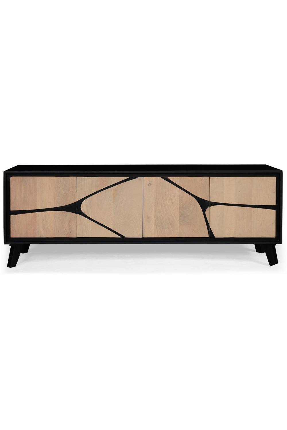 IH Design Shildon Mango Wood Low Board TV Stand Sideboard Cabinet in Tan 3