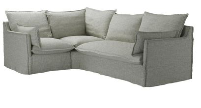 Isaac Asym: LHF Single w RHF 2 Seat Sofa Bed in Grey Marl Highland Tweed