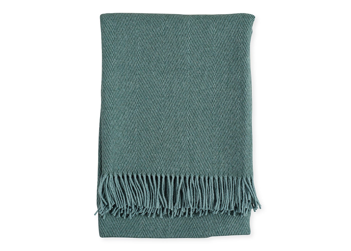 Heal's Herringbone Wool & Cashmere Throw Green