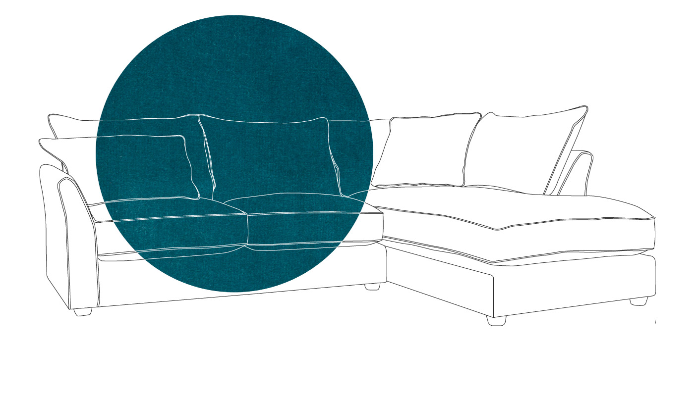 Heal's Tailor Right Hand Corner Sofa Velvet Teal