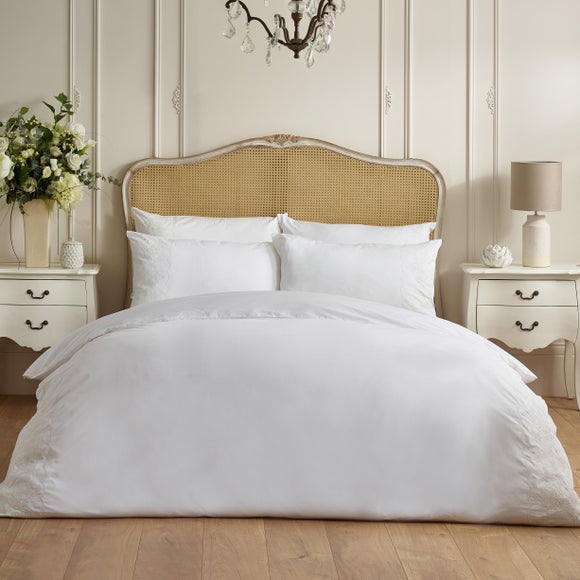 Dorma Coleton Broderie 100% Cotton Duvet Cover & Pillowcase Set