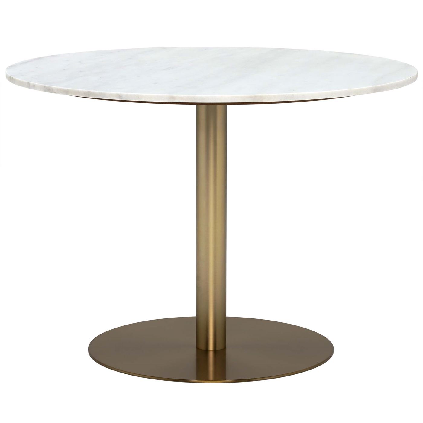 Apollo Dining Table, White Marble and Brushed Brass