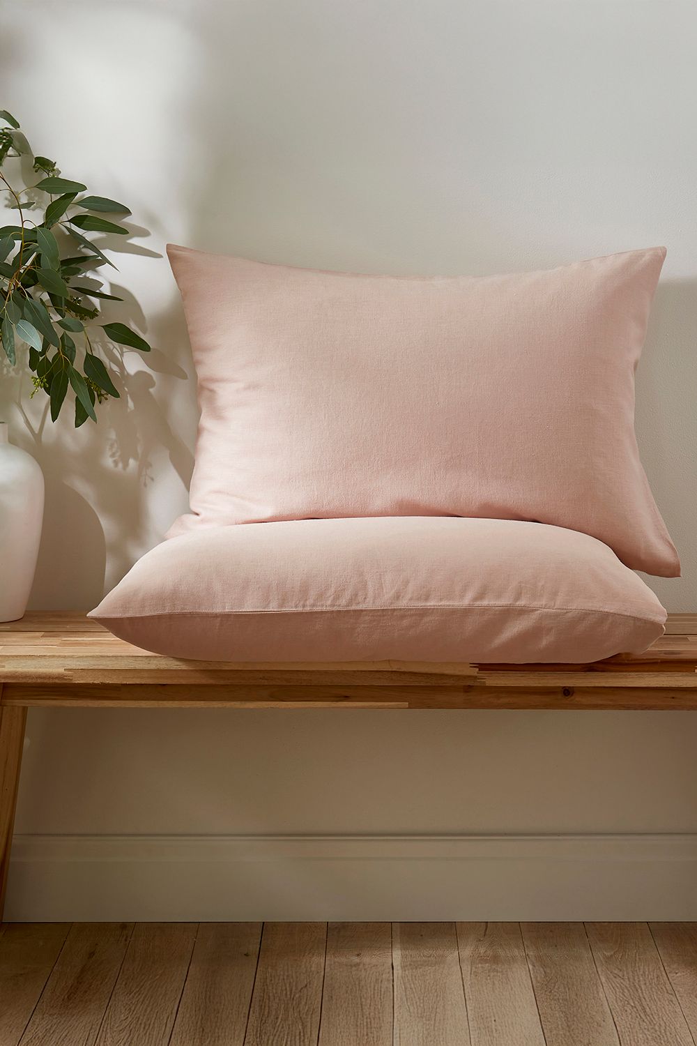 Martex Touch of Linen Housewife Pillowcase Pair in Pale Pink