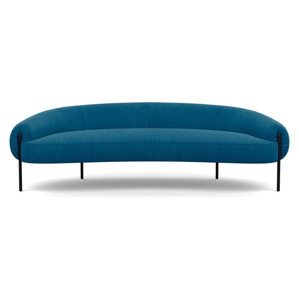 Heal's Isola 3 Seater Sofa St Moritz Wool Teal Black Feet