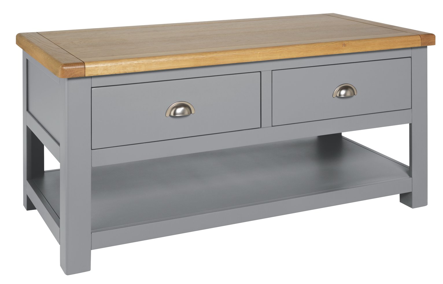 Habitat Kent 2 Drawer Coffee Table - Light Grey