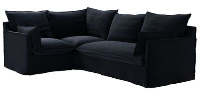 Isaac Asym: LHF Single w RHF 2 Seat Sofabed in Pitch Smart Cotton - sofa.com