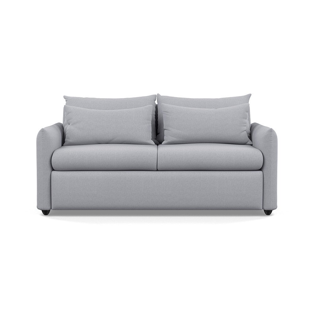 Heal's Pillow 3 Seater Sofa Bed Brushed Cotton Pewter Black Feet