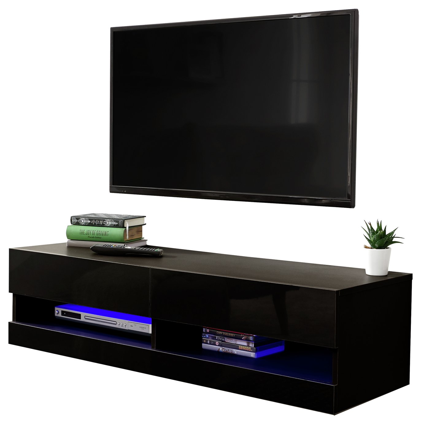 Galicia 120cm LED Wall TV Unit - Black