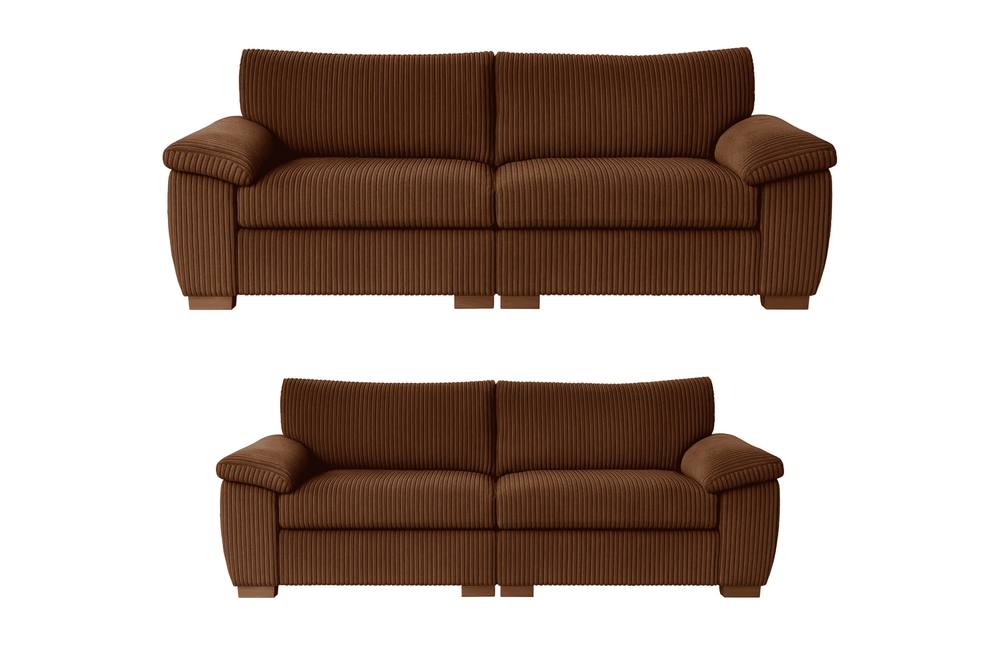 Bliss Furniture Amalfi 3+2 Seater Split Sofa Soft Fabric in Brown