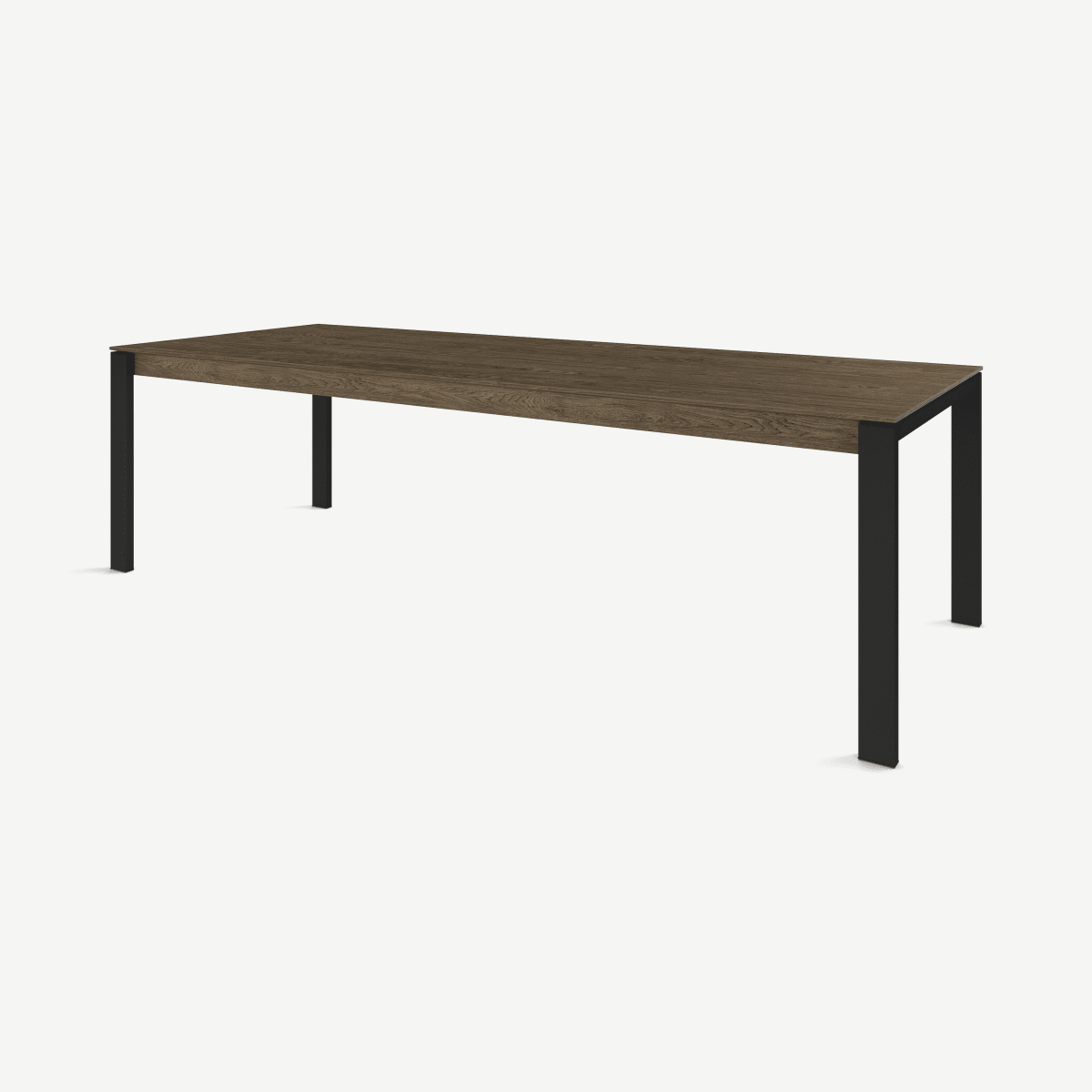 Corinna 12 Seat Dining Table, Smoked Oak & Black