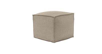Isaac Small Square Footstool in Cashew Baylee Viscose Linen - sofa.com