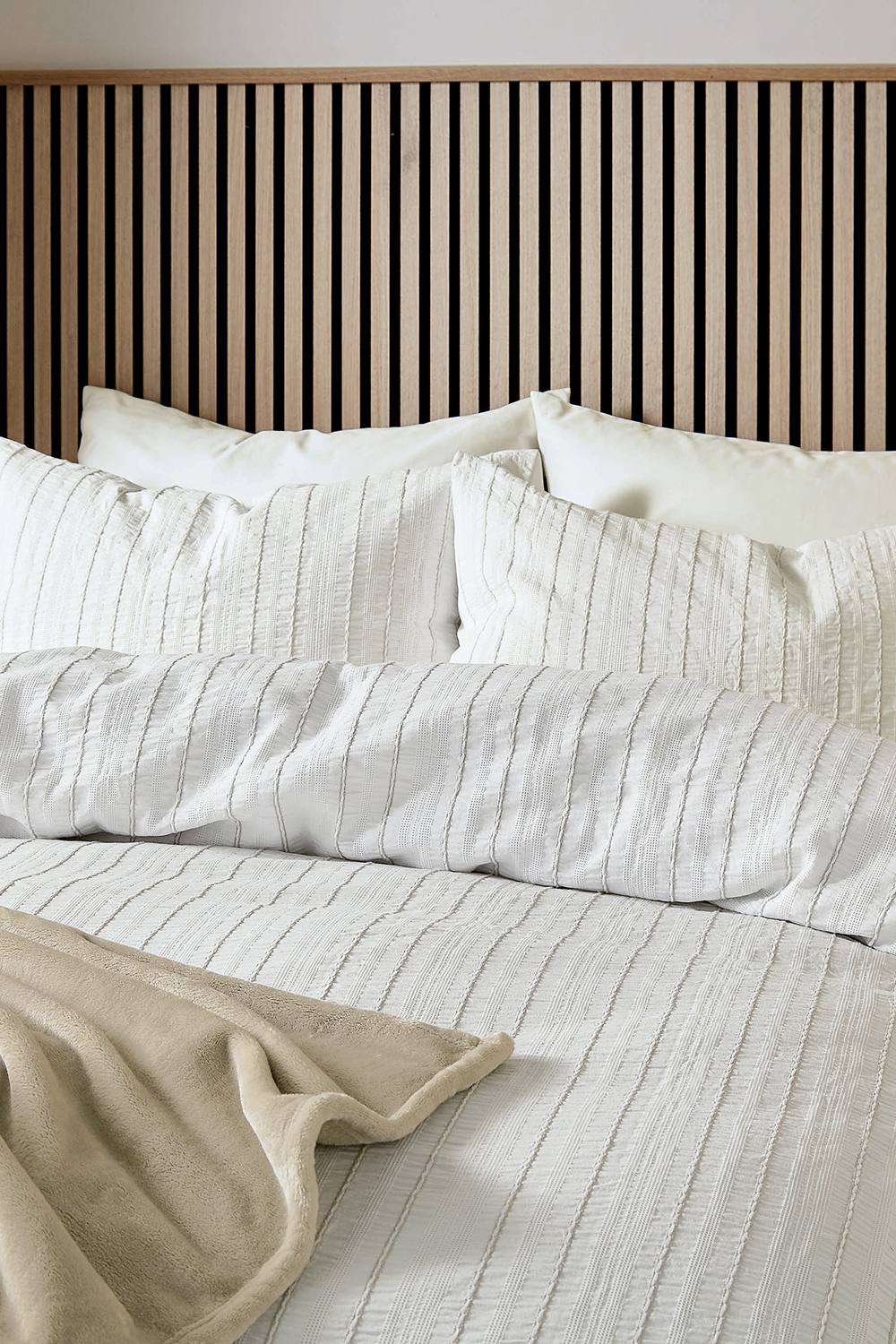 Helena Springfield 'Waffle Stripe' Duvet Cover Set in Cream 2