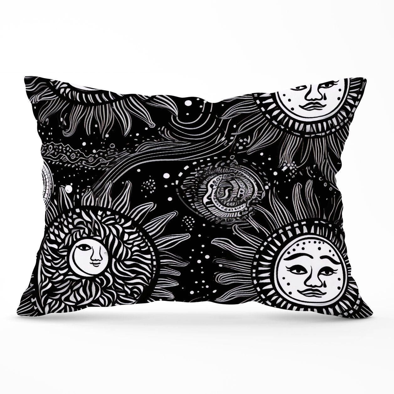 Warren Reed - Designer Moon & Sun White Black Cushions