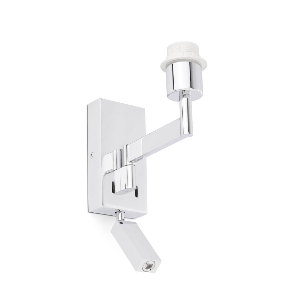 Netlighting Artis 1 Light Indoor Reading Wall Light Chrome Shade Not Included E27 in Grey