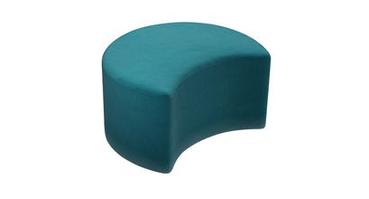 Luna Half Moon Footstool in Deep Turquoise Cotton Matt Velvet - sofa.com
