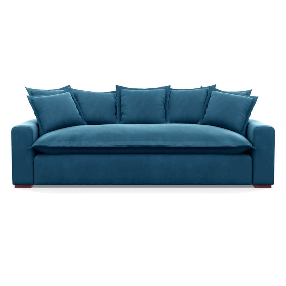 Heal's Brompton 4 Seater Sofa Varese Velvet Delft Walnut Stain Feet