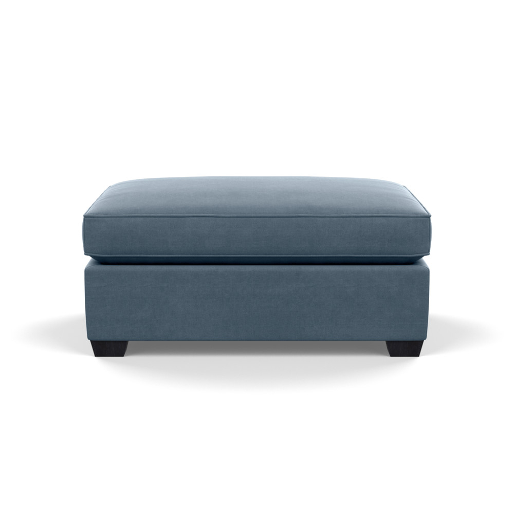 Heal's Torino Footstool Capelo Linen-Cotton Mineral Black Feet