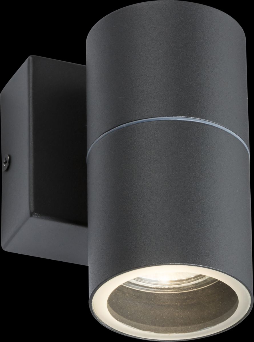 Netlighting Knightsbridge 230V IP54 GU10 Fixed Single Wall Light Anthracite OWALL01A in Black
