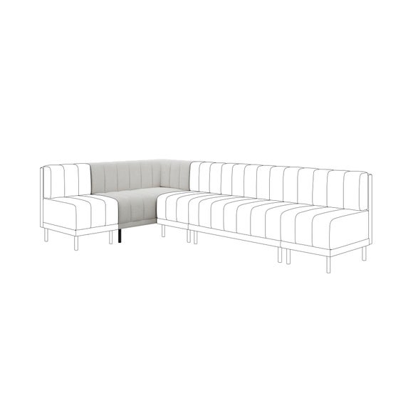 Amali Corner Dining Bench, Textured Weave
