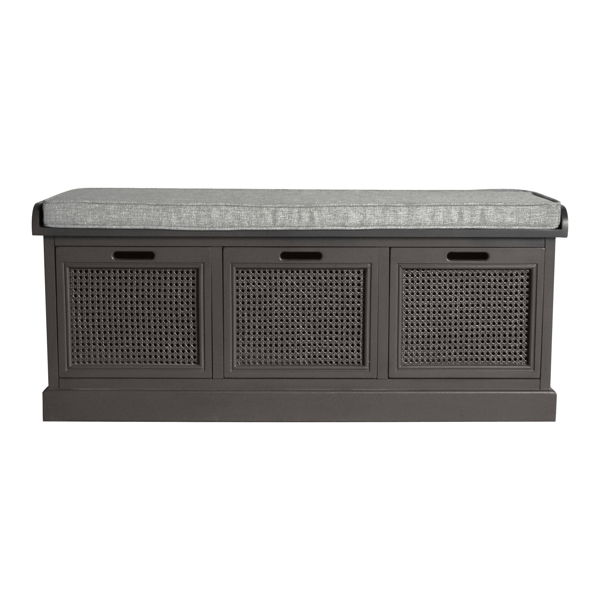 Lucy Cane Charcoal Storage Bench Dark Grey