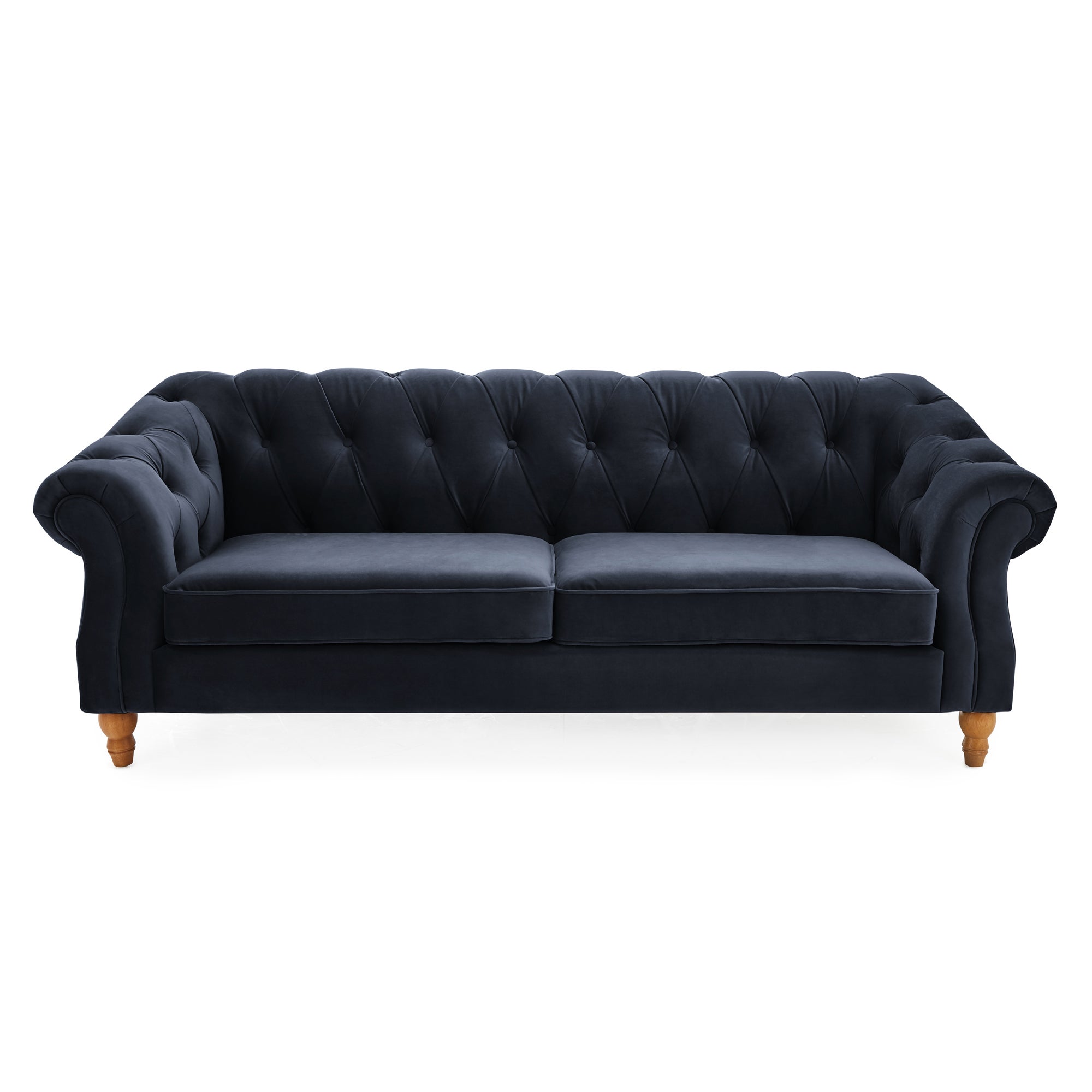 Aubrey Velvet 3 Seater Sofa Blue